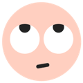 The Face with Rolling Eyes emoji features a pink face with eyes rolled back in a gesture of annoyance or exasperation. This emoji perfectly captures that feeling when you just can't deal with a situation or find something utterly ridiculous. It's a go-to expression for those moments when words fail to convey your disbelief or frustration.