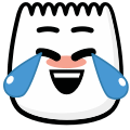 This delightful emoji features a cute white dumpling face, eyes tightly shut in pure joy, with tears of laughter cascading down its cheeks. It perfectly encapsulates that moment when something is so funny that you can't help but burst into uncontrollable laughter. Whether it’s a hilarious meme, a side-splitting joke, or a comical video, this emoji is your go-to expression of amusement and lightheartedness.